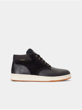 Černé pánské kotníkové kožené boty POLO Ralph Lauren