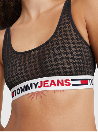 Černá vzorovaná podprsenka Tommy Jeans
