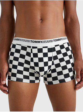 Černo-bílé pánské kostkované boxerky Tommy Hilfiger Underwear