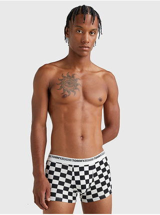 Černo-bílé pánské kostkované boxerky Tommy Hilfiger Underwear