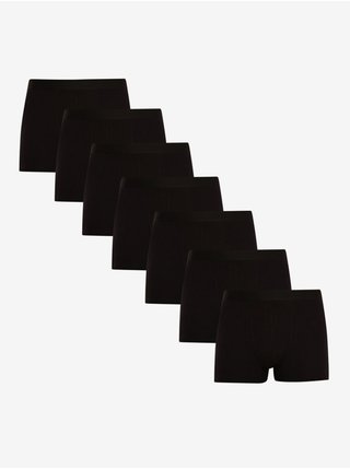 Sada sedmi pánských boxerek v černé barvě Nedeto 