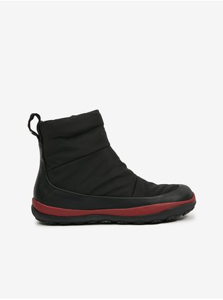 Černé dámské kotníkové kožené zimní boty Camper