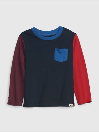 Červeno-modré klučičí tričko s kapsou GAP