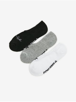 Sada tří párů dámských ponožek v bílé, šedé a černé barvě Converse