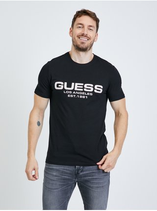 Čierne pánske tričko Guess Bertil