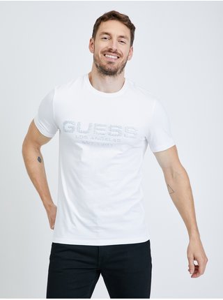 Bílé pánské tričko Guess Bertil