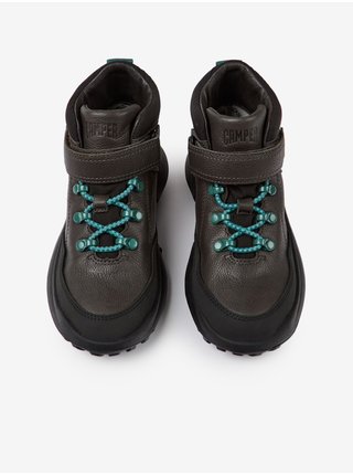 Černé dětské kotníkové kožené boty Camper