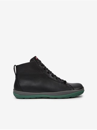 Černé pánské kotníkové kožené zimní boty Camper