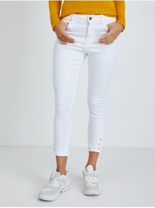 Bílé dámské zkrácené kalhoty ORSAY