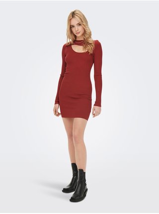 Červené pouzdrové svetrové šaty ONLY Liza