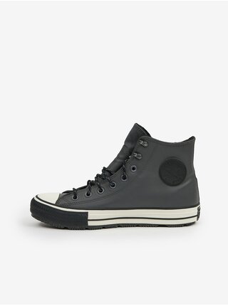 Tmavě šedé pánské kotníkové kožené tenisky Converse Chuck Taylor All Star Winter Waterproof