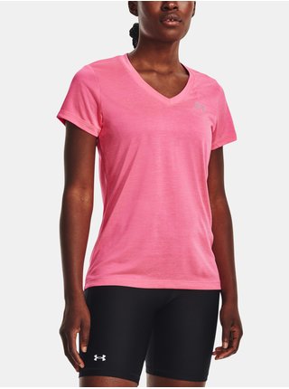Růžové dámské tričko Under Armour Tech SSV - Twist 