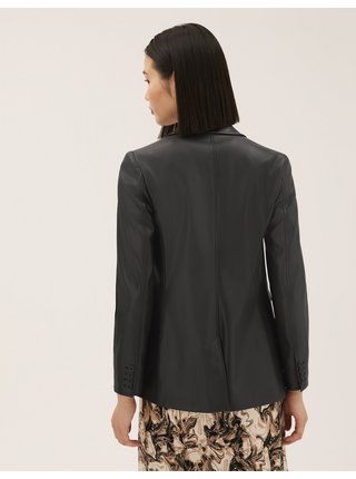 Černé dámské koženkové sako Marks & Spencer 