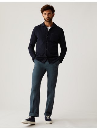 Chino nohavice pre mužov Marks & Spencer - modrá
