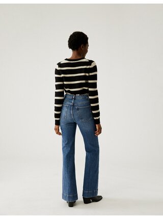 Modré dámské bootcut džíny s vysokým pasem Marks & Spencer 