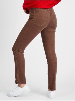 Hnědé dámské manšestrové kalhoty GAP slim vintage