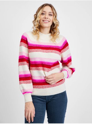 Ružovo-krémový dámsky pruhovaný sveter GAP