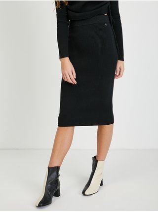 Čierna puzdrová svetrová sukňa Guess Calire