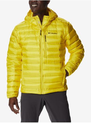Žlutá pánská péřová bunda s kapucí Columbia Pebble Peak