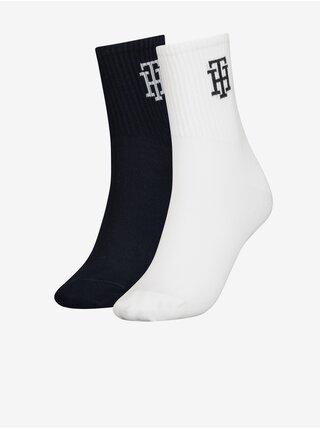 Sada dvou párů dámských ponožek v bílé a černé barvě Tommy Hilfiger