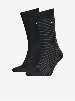 Sada dvoch párov čiernych pánskych ponožiek Tommy Hilfiger