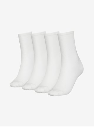 Sada čtyř párů bílých dámských ponožek Calvin Klein Underwear