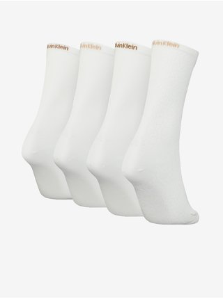 Sada čtyř párů bílých dámských ponožek Calvin Klein