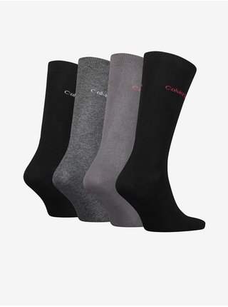 Sada čtyř párů pánských ponožek v šedé a černé barvě Calvin Klein Underwear