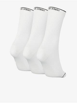Sada troch párov bielych dámskych ponožiek Calvin Klein