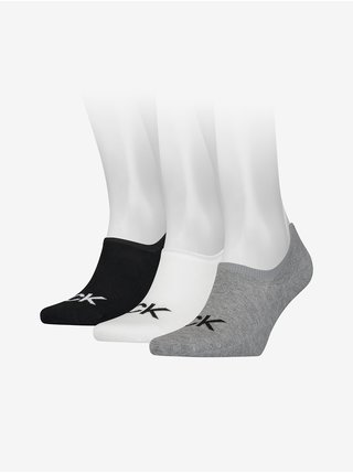 Sada troch párov pánskych ponožiek v čiernej, bielej a šedej farbe Calvin Klein Underwear