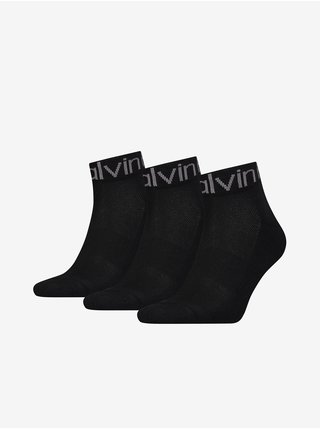 Sada troch párov čiernych pánskych ponožiek Calvin Klein