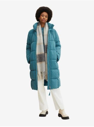 Tyrkysový dámský zimní prošívaný kabát Tom Tailor