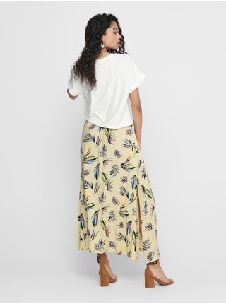 Svetložltá vzorovaná maxi sukňa Jacqueline de Yong Tianna
