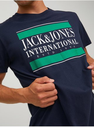 Tričká s krátkym rukávom pre mužov Jack & Jones - tmavomodrá