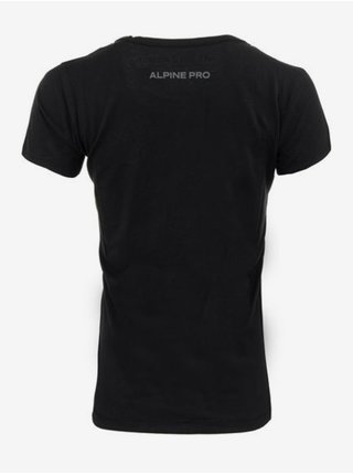 Černé dámské bavlněné tričko s potiskem ALPINE PRO ALOBA 