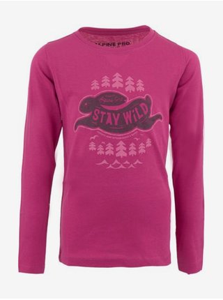 Růžové holčičí bavlněné tričko ALPINE PRO KIAMO