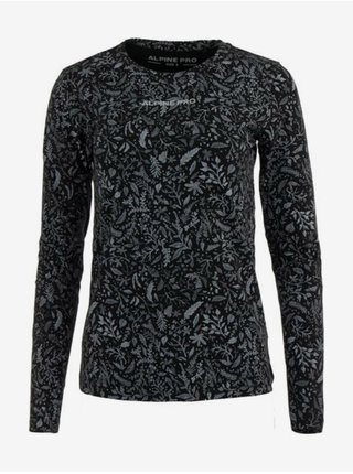 Černé dámské květované tričko ALPINE PRO Evola