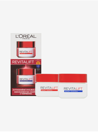 Sada denního a nočního krému proti stárnutí a na zpevnění pleti L'Oréal Paris Revitalift duopack (2 x 50 ml)