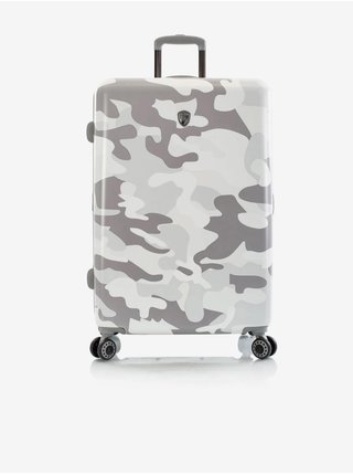 Šedý vzorovaný cestovní kufr Heys White Camo L  
