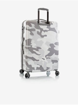 Šedý vzorovaný cestovní kufr Heys White Camo L  
