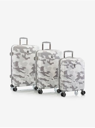 Sada tří bílých cestovních kufrů Heys White Camo S,M,L