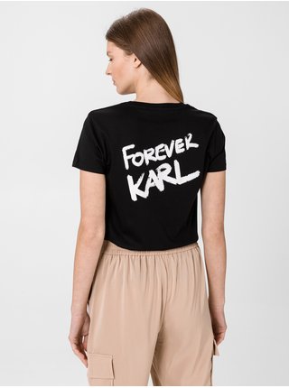 Černé dámské tričko KARL LAGERFELD Forever Karl