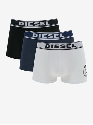 Sada tří pánských boxerek v černé, bílé a modré barvě Diesel 