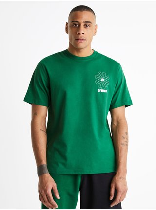 Zelené pánske tričko s krátkym rukávom Celio Prince