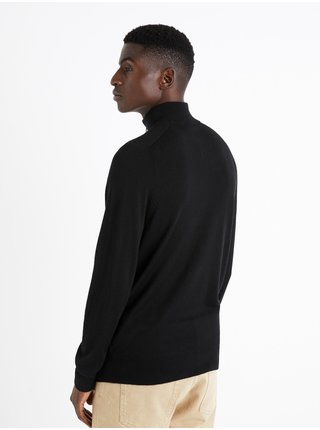 Černý pánský svetr s příměsí vlny Celio Cerino