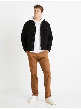 Černá pánská džínová bunda s kožíškem Celio Cudensherp