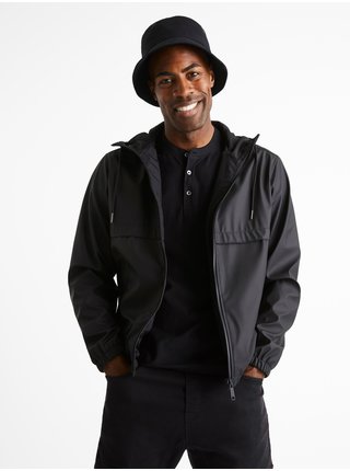 Černá pánská lehká bunda s kapucí Celio Cuzargum