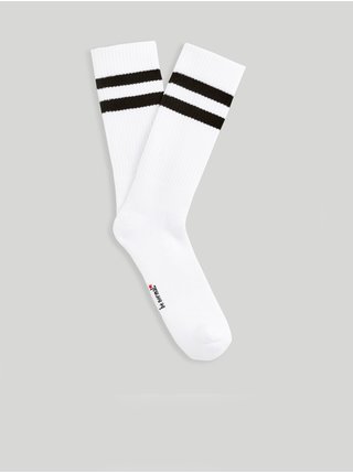 Čierno-biele unisex vysoké športové ponožky Celio Cisorun