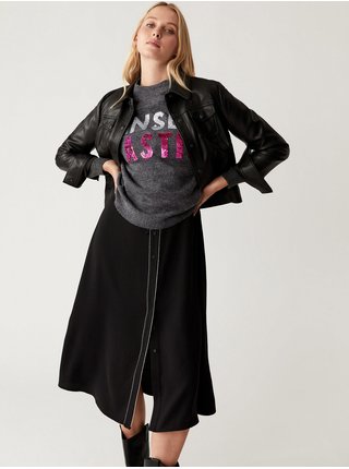 Šedý dámský svetr s flitry Marks & Spencer   