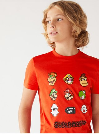 Červené klučičí tričko s motivem Super Mario Marks & Spencer 